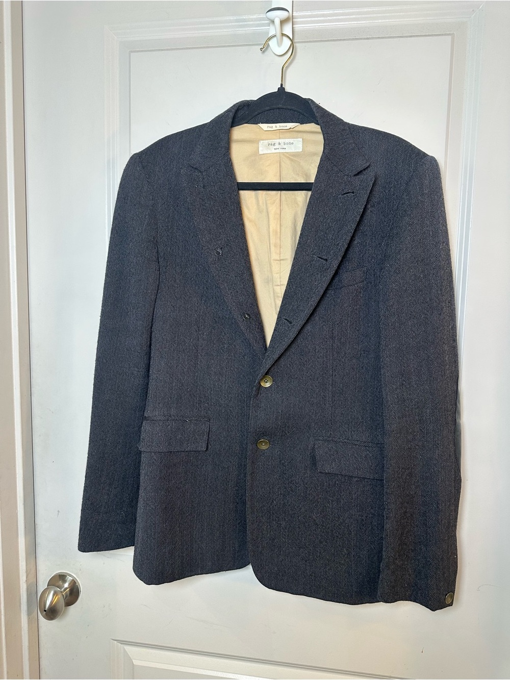RAG & BONE Wool Grey Striped Button Up Professor Academia Sport Coat/Blazer,38